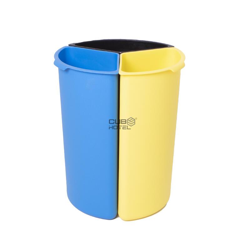 Balde Hotel Reciclagem Preto com Separadores 3x4.5L